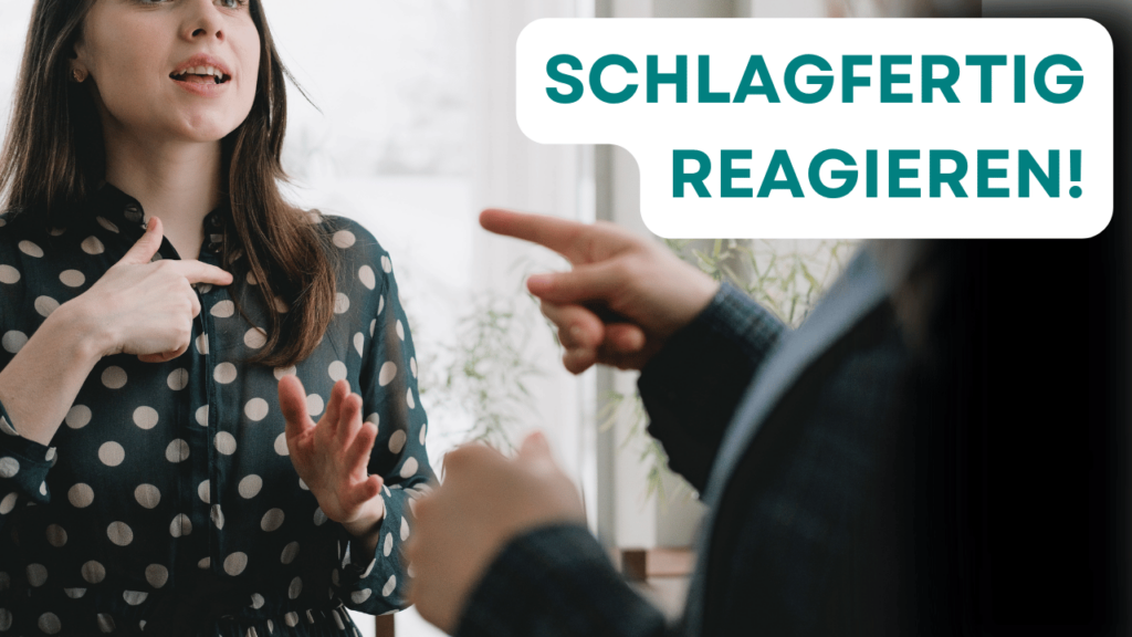 Personen im Gespräch, die souverän und schlagfertig reagieren möchte